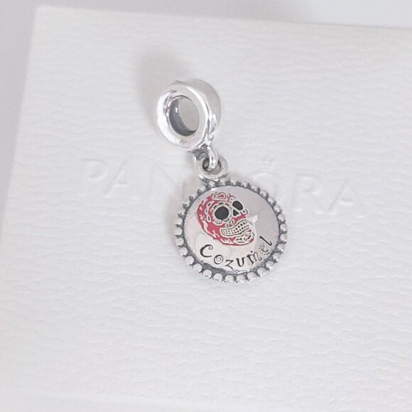 Pandora Cozumel Mexico Skull Dangle Charm Exclusive Travel Pendant with box - Picture 4 of 9
